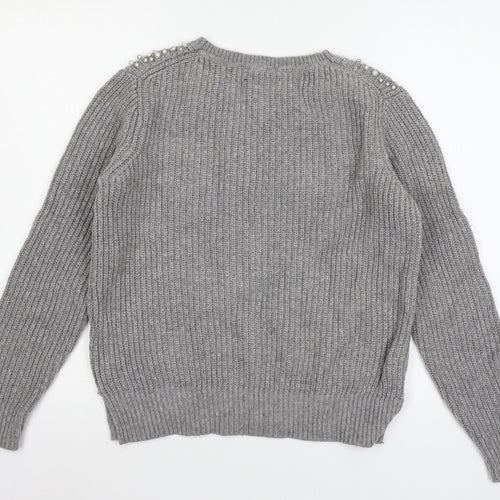 Nine Womens Grey  Knit Pullover Jumper Size 8