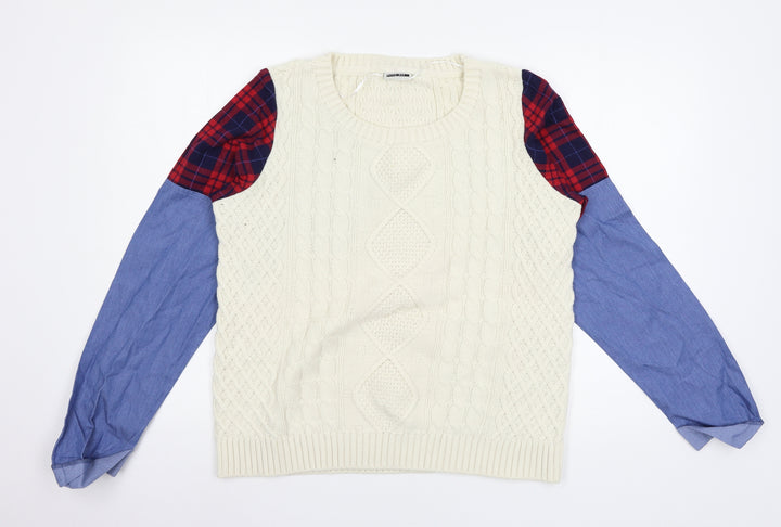 Noisy may Womens Ivory Knit Pullover Jumper Size 8