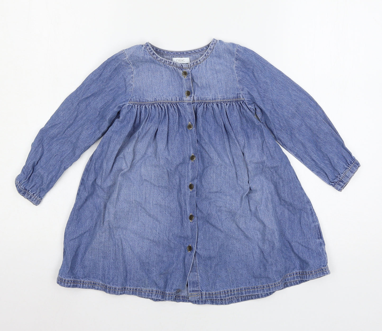 NEXT Girls Blue  Denim Shirt Dress  Size 2-3 Years