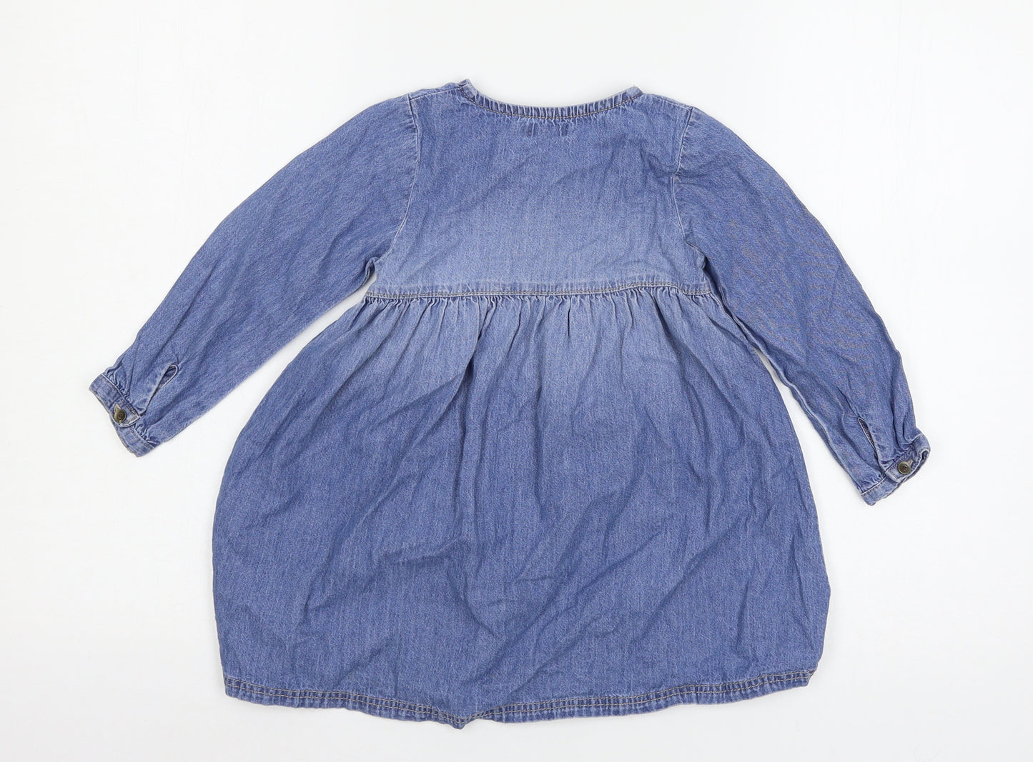 NEXT Girls Blue  Denim Shirt Dress  Size 2-3 Years