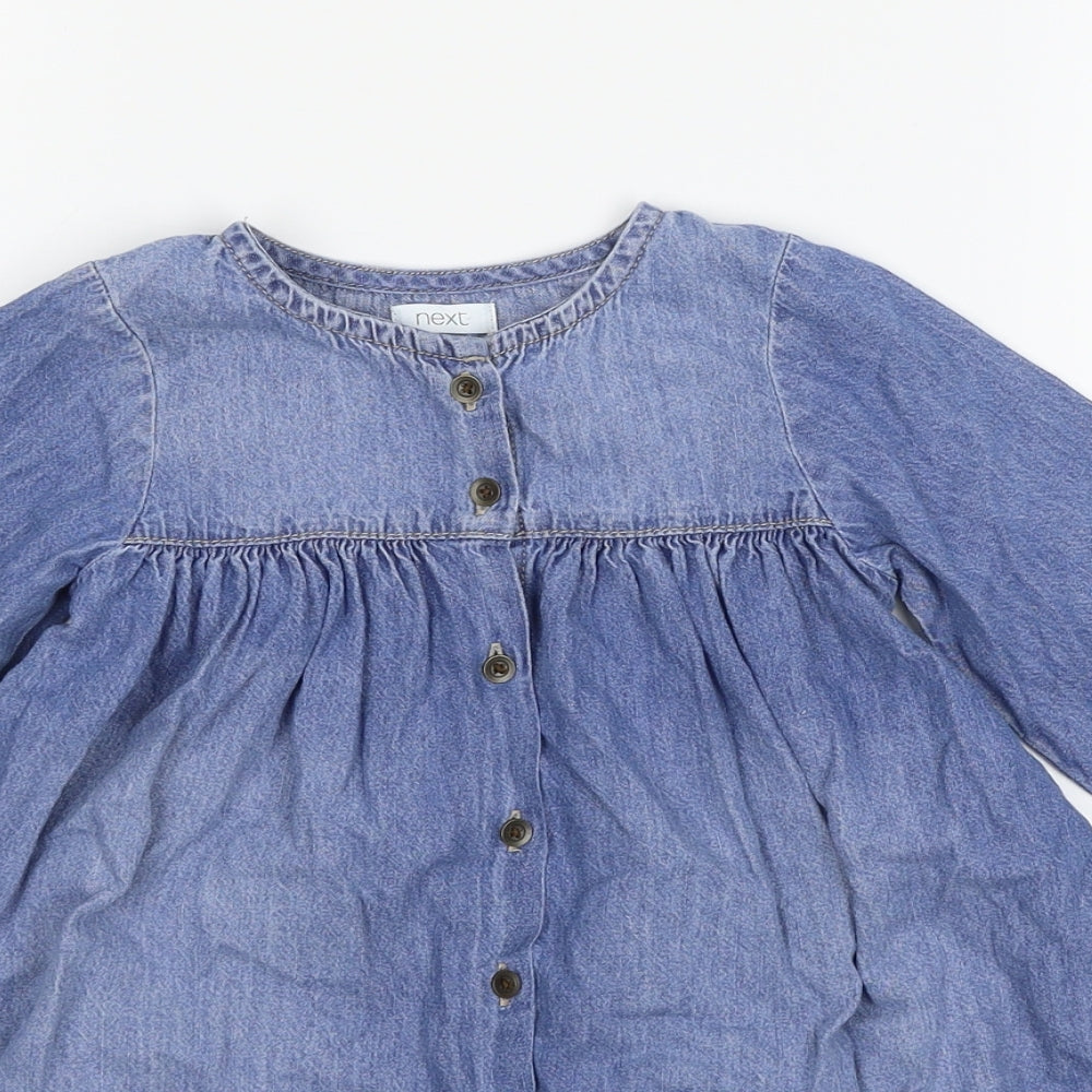 NEXT Girls Blue  Denim Shirt Dress  Size 2-3 Years