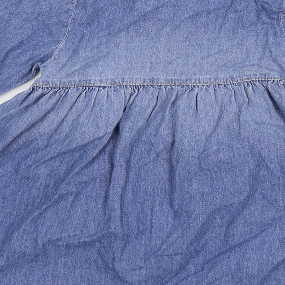 NEXT Girls Blue  Denim Shirt Dress  Size 2-3 Years