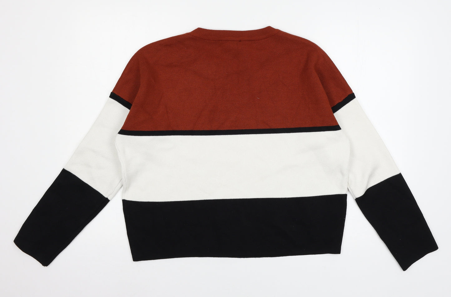New Look Womens Brown Striped Knit Pullover Jumper Size M