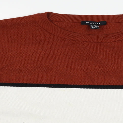 New Look Womens Brown Striped Knit Pullover Jumper Size M
