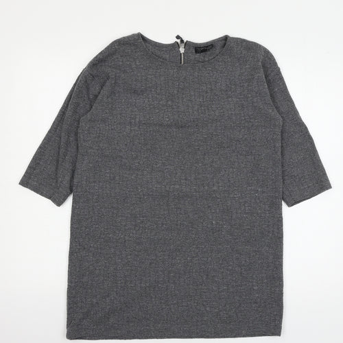 Topshop Womens Grey  Knit Pullover Jumper Size 10