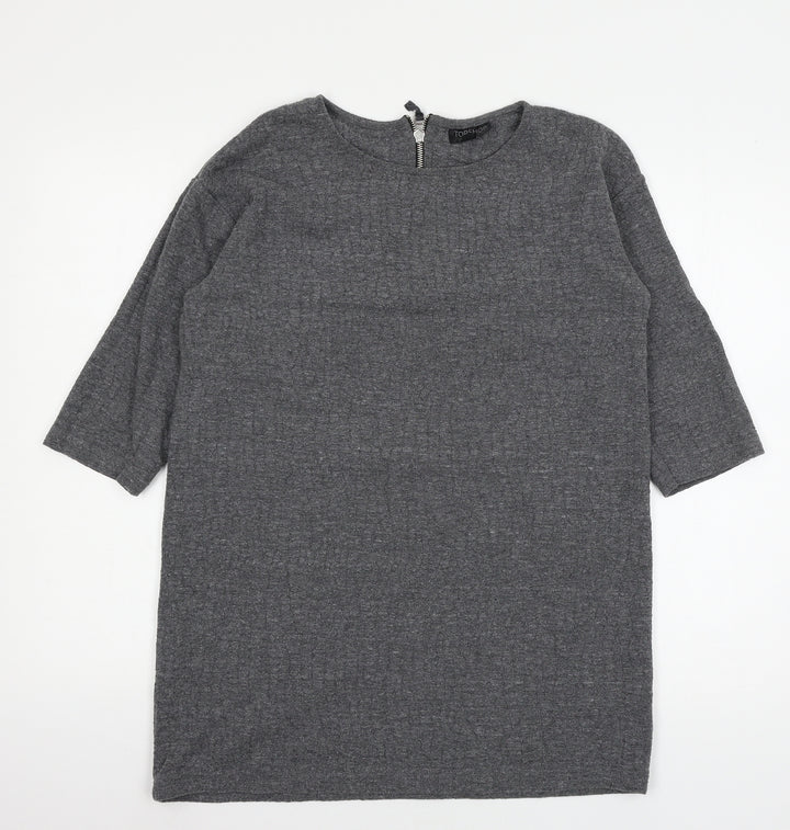 Topshop Womens Grey  Knit Pullover Jumper Size 10