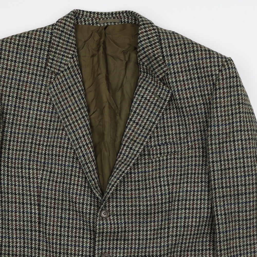Preworn Mens Green Check  Jacket Blazer Size XL