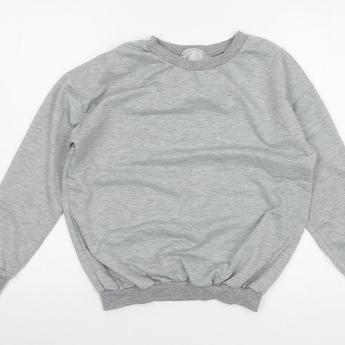 Preworn Womens Grey  Jersey Pullover Sweatshirt Size M  - O-ring detail