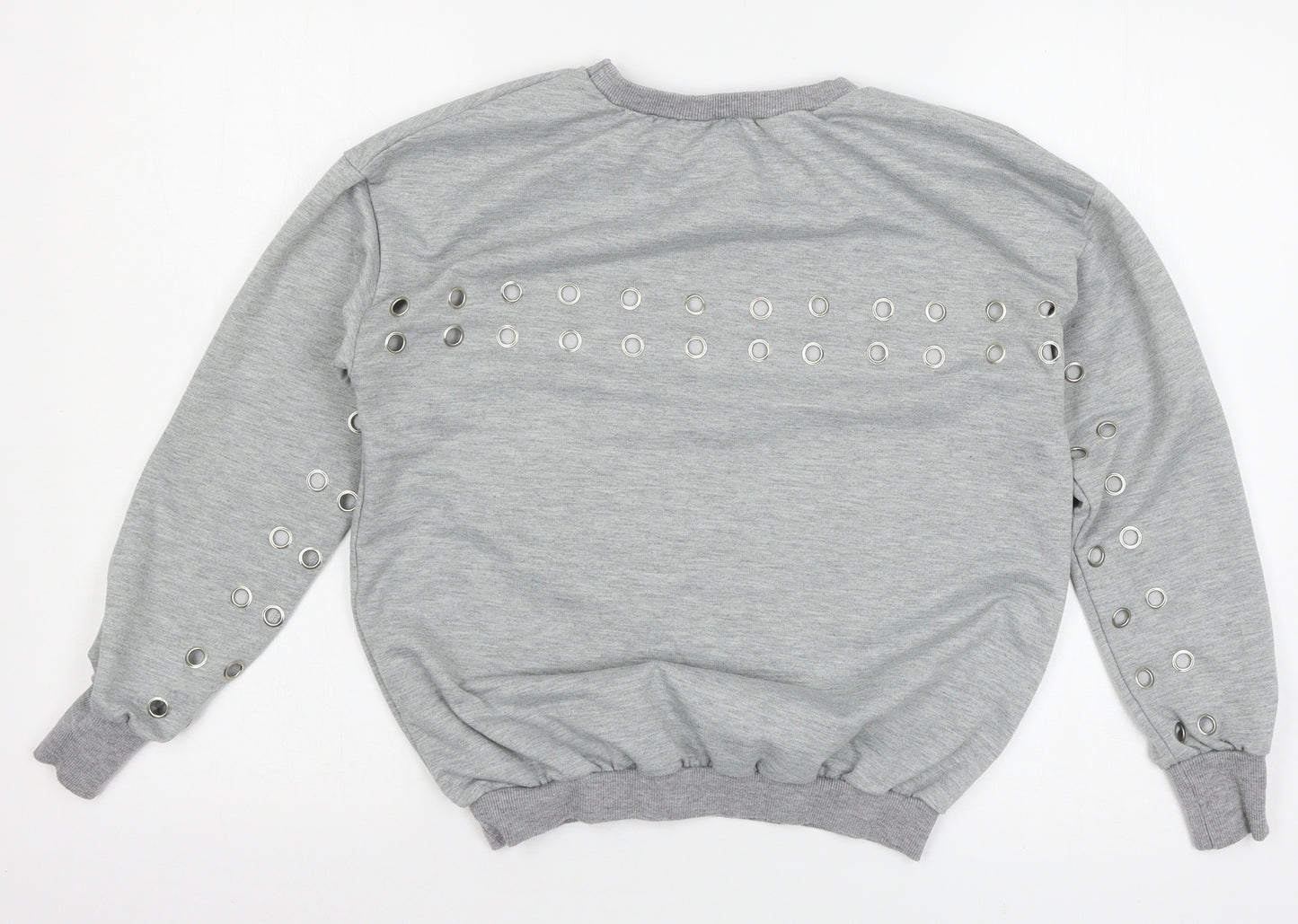Preworn Womens Grey  Jersey Pullover Sweatshirt Size M  - O-ring detail