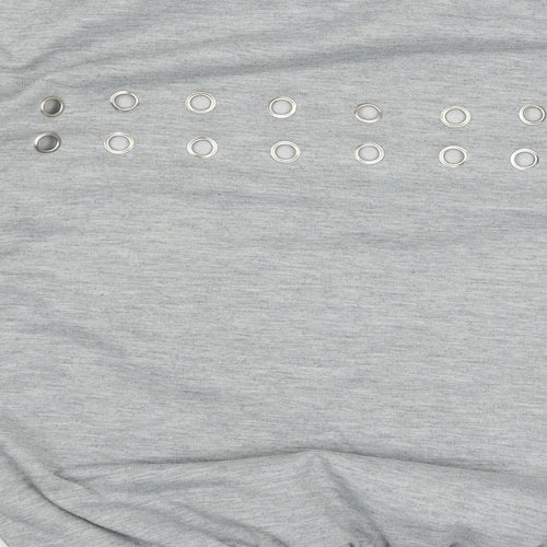 Preworn Womens Grey  Jersey Pullover Sweatshirt Size M  - O-ring detail