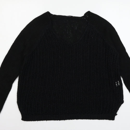 River Island Womens Black  Knit Pullover Jumper Size 8