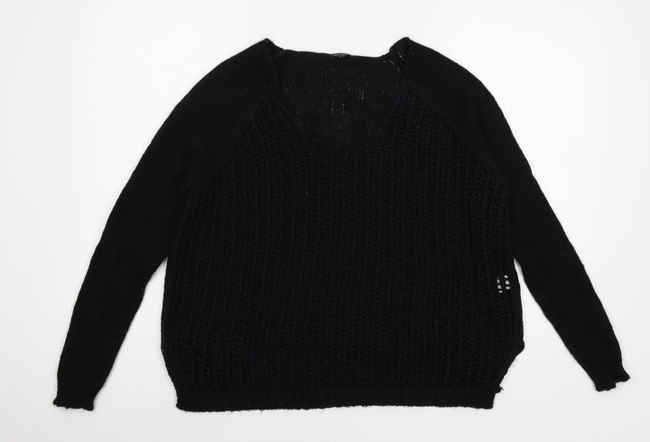 River Island Womens Black  Knit Pullover Jumper Size 8