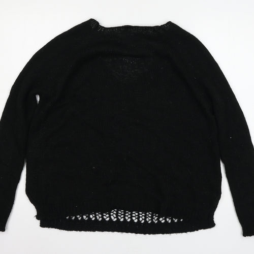 River Island Womens Black  Knit Pullover Jumper Size 8
