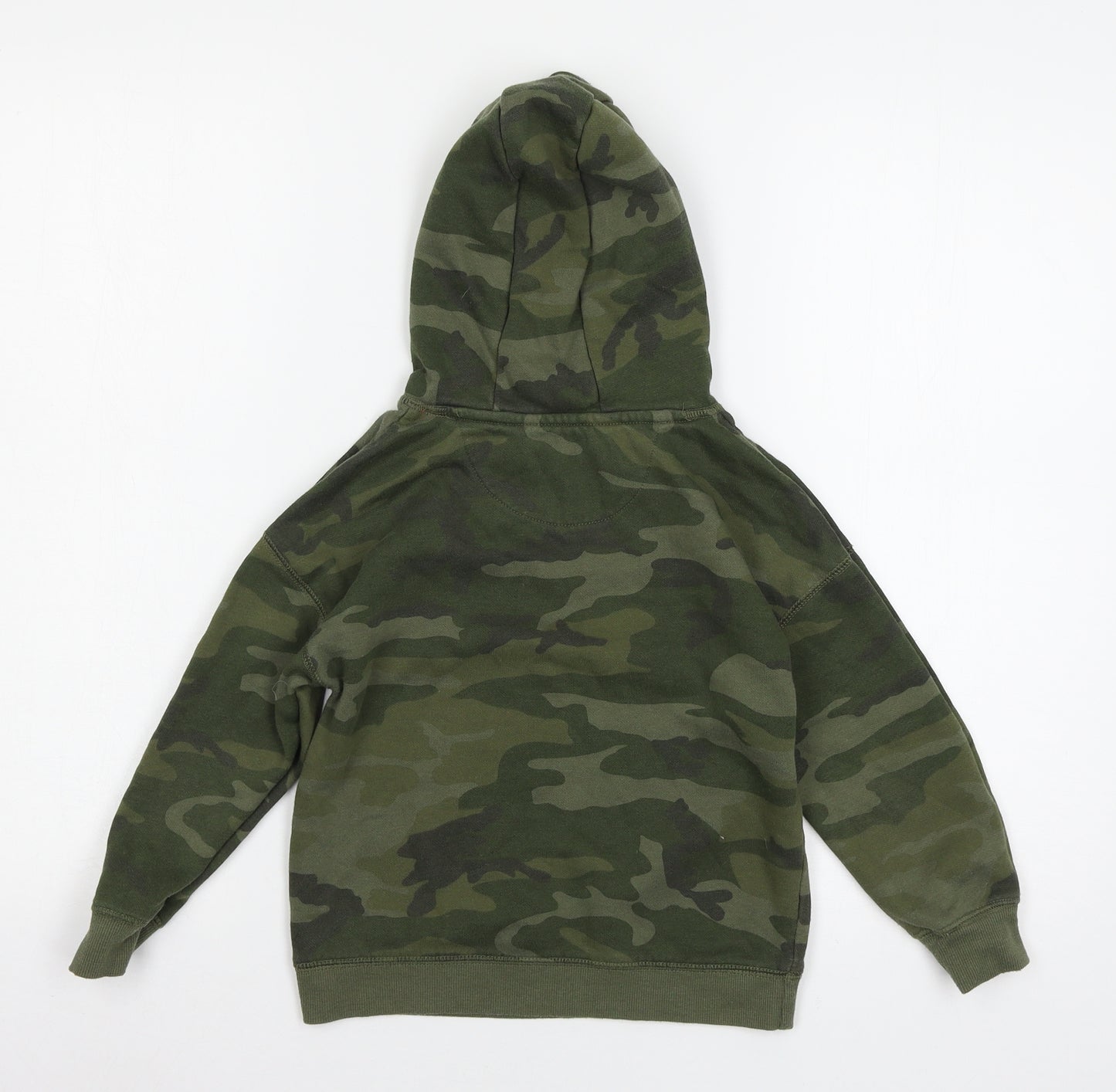 Primark Boys Green Camouflage Jersey Pullover Hoodie Size 5-6 Years