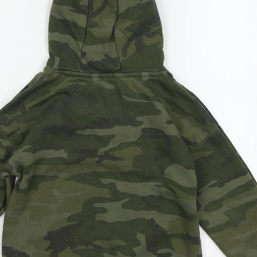 Primark Boys Green Camouflage Jersey Pullover Hoodie Size 5-6 Years