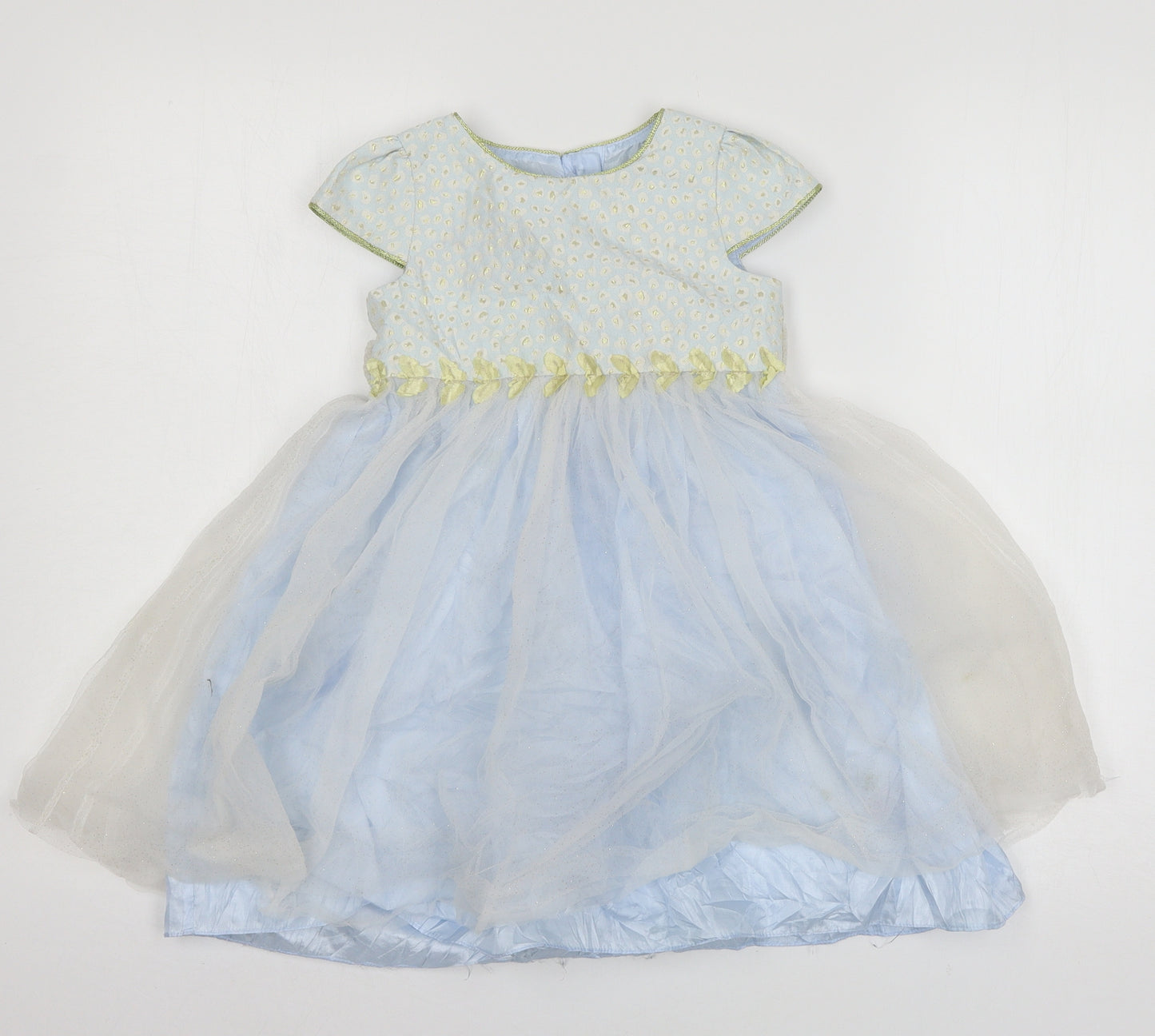 Monsoon Girls Blue  Chiffon Fit & Flare  Size 2-3 Years