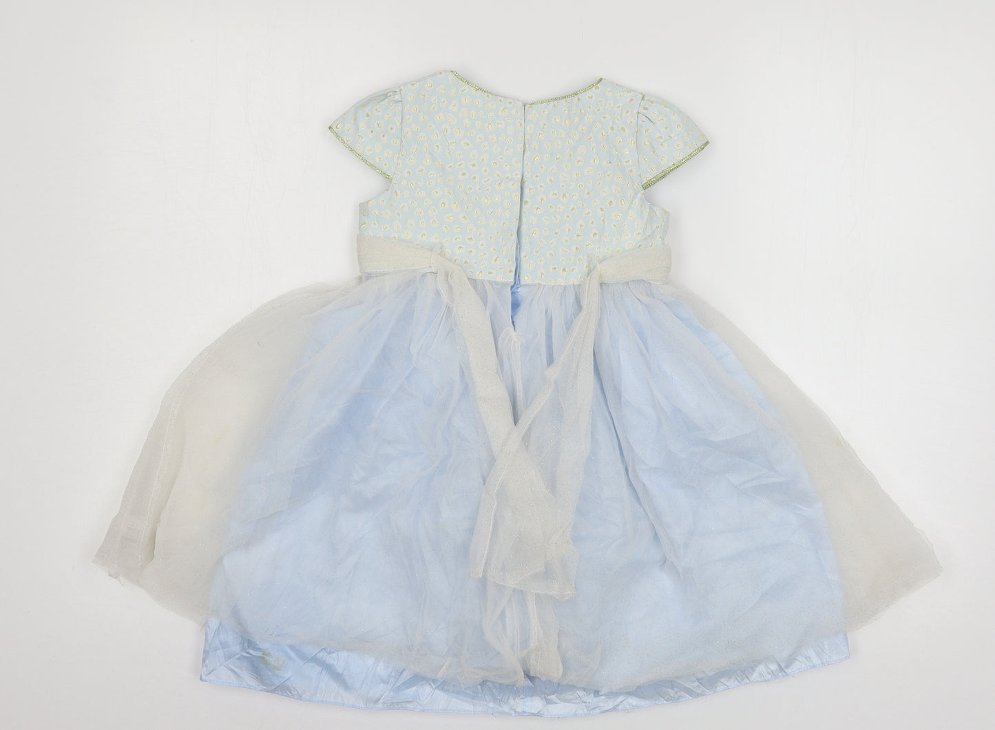 Monsoon Girls Blue  Chiffon Fit & Flare  Size 2-3 Years
