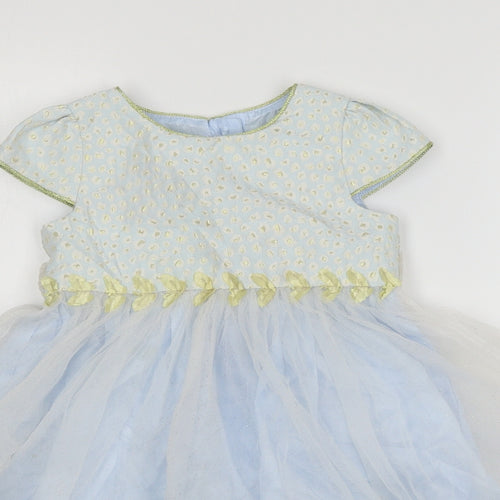 Monsoon Girls Blue  Chiffon Fit & Flare  Size 2-3 Years