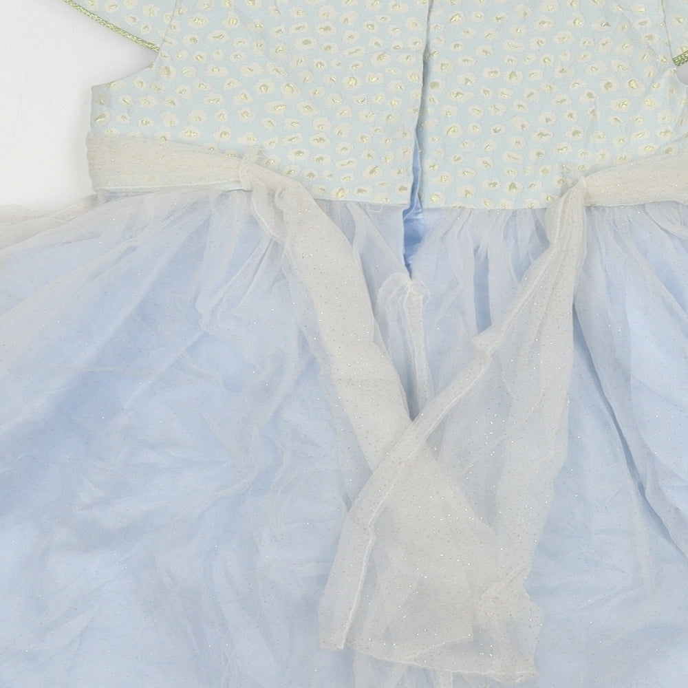Monsoon Girls Blue  Chiffon Fit & Flare  Size 2-3 Years