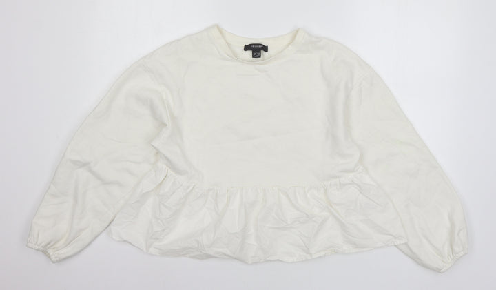 Primark Womens Ivory  Jersey Pullover Sweatshirt Size 10