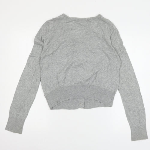 Topshop Womens Grey  Knit Cardigan Jumper Size 14