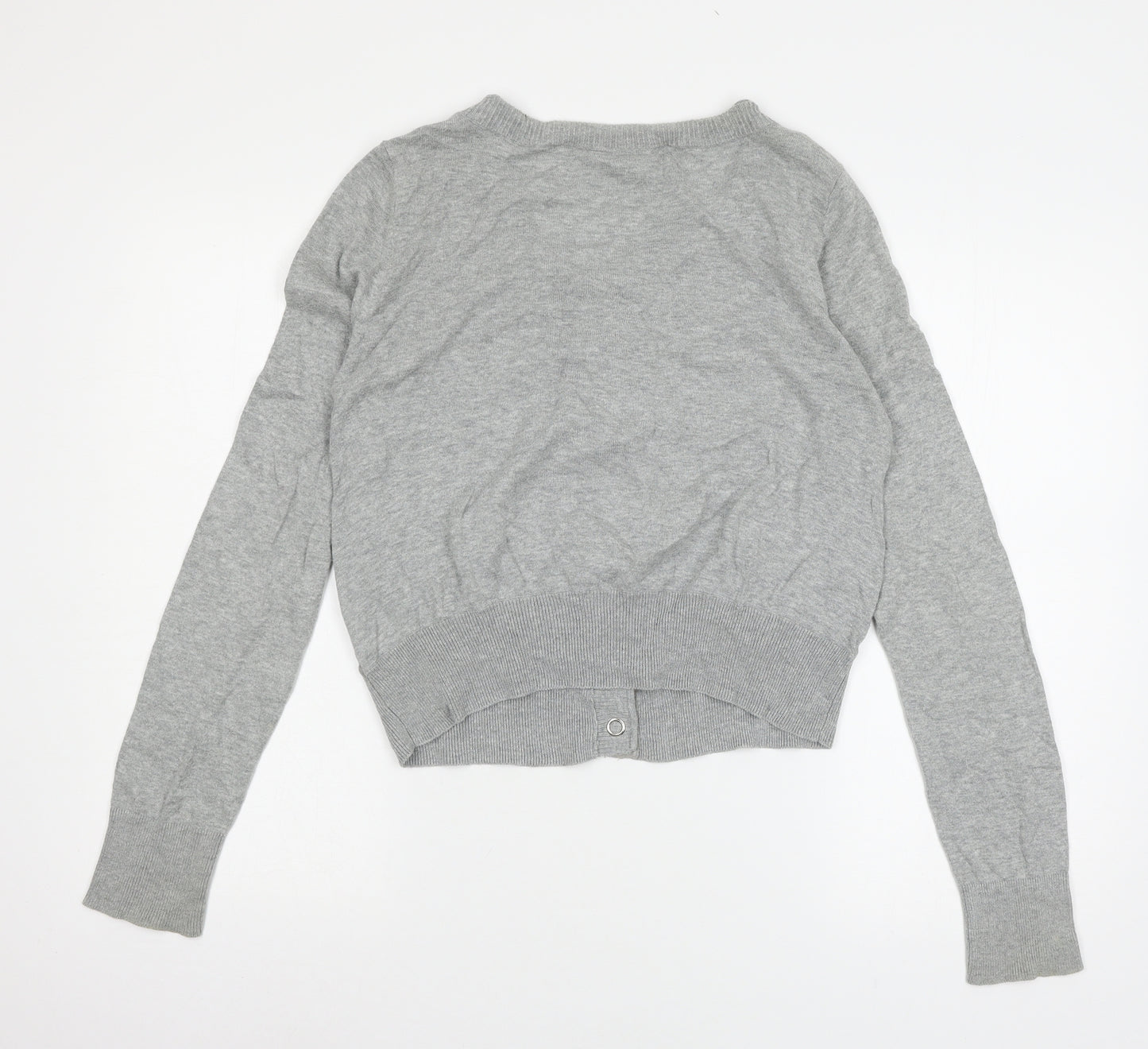 Topshop Womens Grey  Knit Cardigan Jumper Size 14