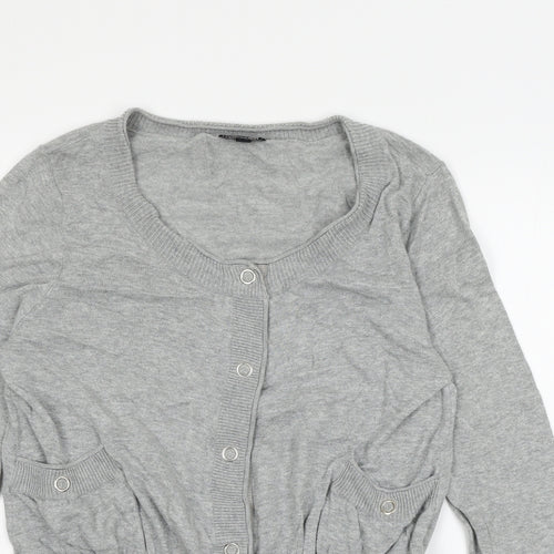 Topshop Womens Grey  Knit Cardigan Jumper Size 14
