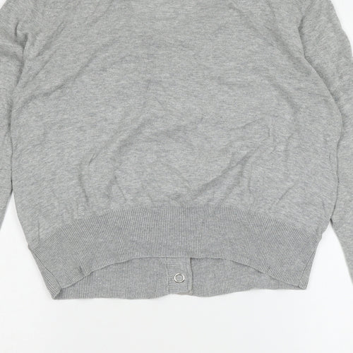 Topshop Womens Grey  Knit Cardigan Jumper Size 14
