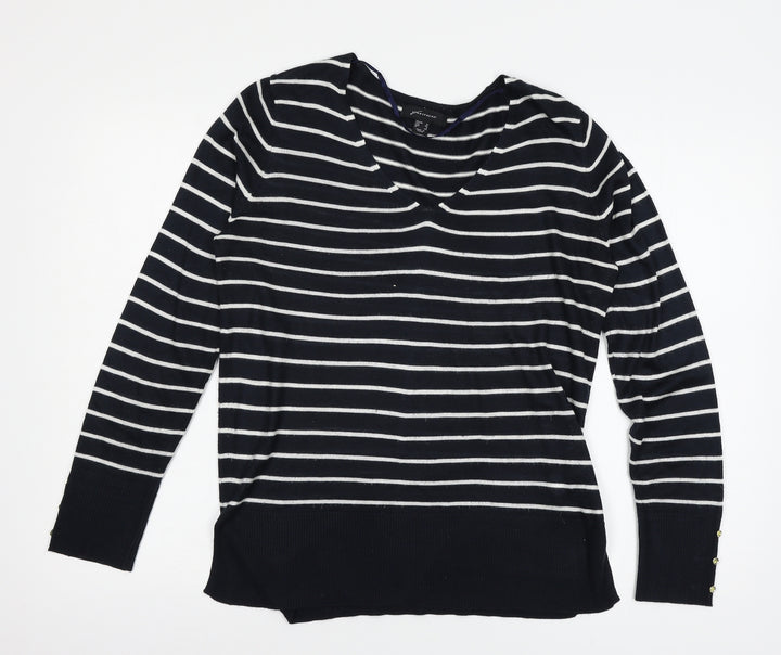 Atmosphere Womens Blue Striped Knit Pullover Jumper Size 12