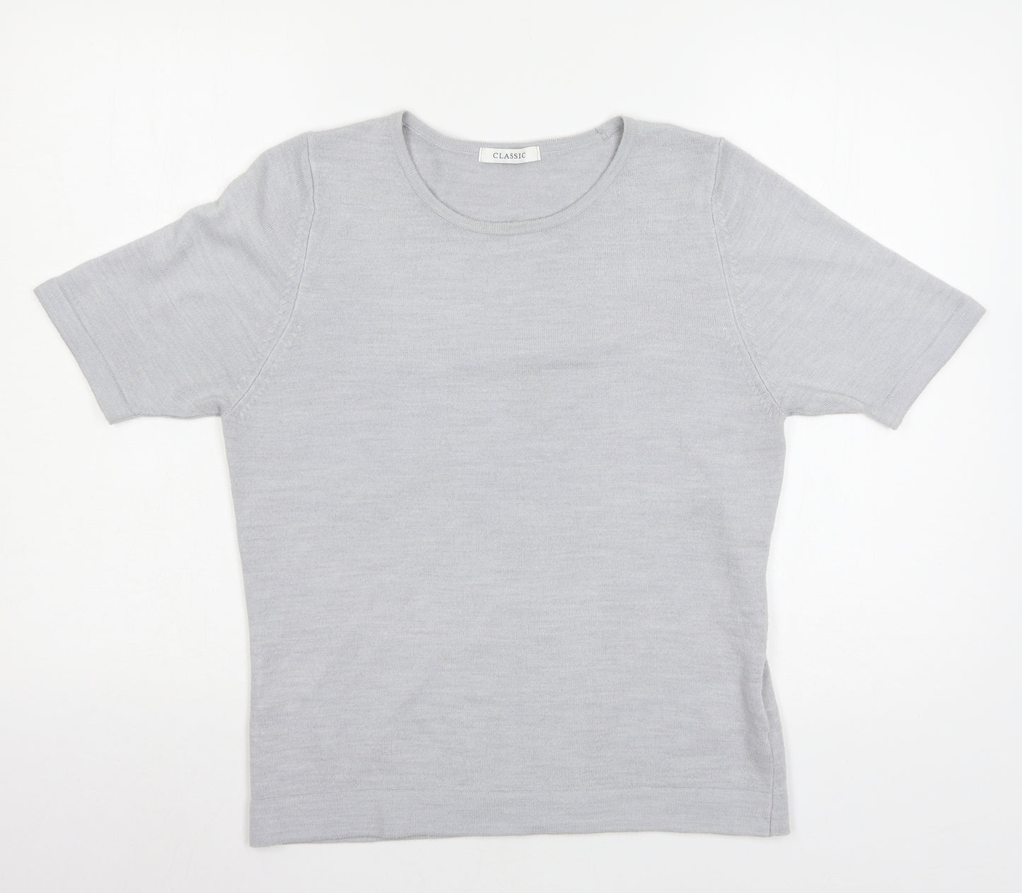 Marks and Spencer Womens Grey  Knit Basic T-Shirt Size 12