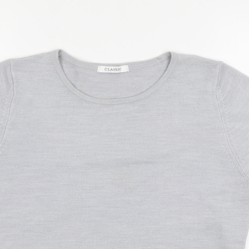 Marks and Spencer Womens Grey  Knit Basic T-Shirt Size 12