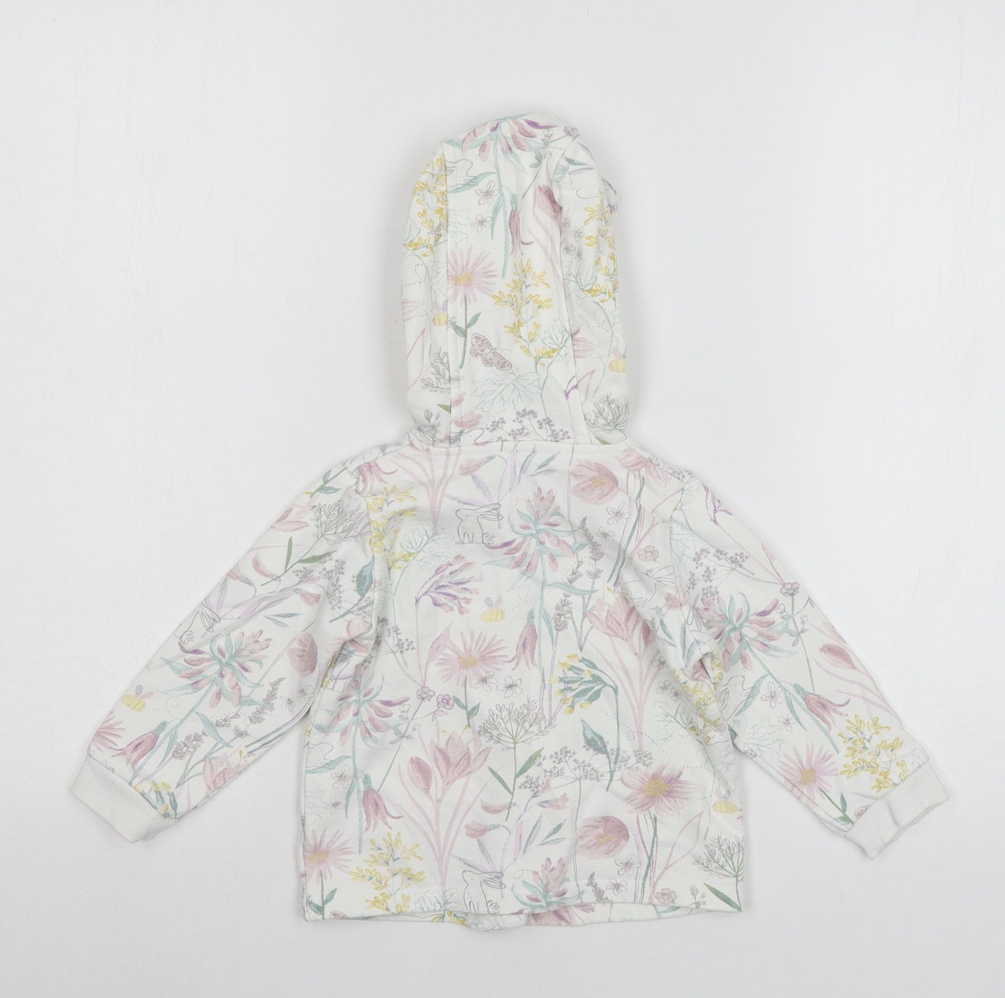 NEXT Girls White Floral Jersey Jacket  Size 12-18 Months