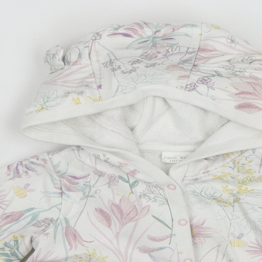 NEXT Girls White Floral Jersey Jacket  Size 12-18 Months