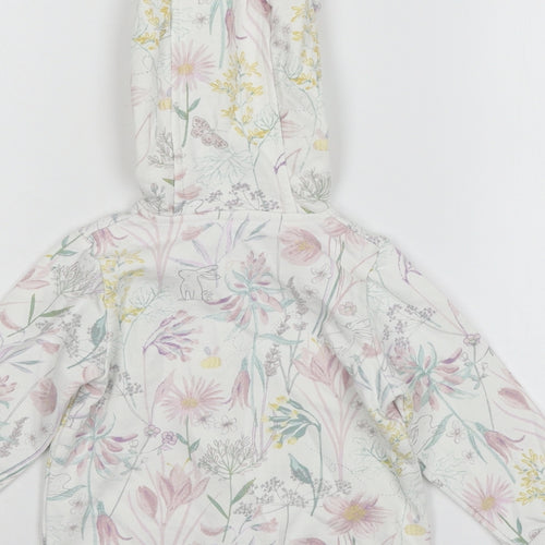 NEXT Girls White Floral Jersey Jacket  Size 12-18 Months