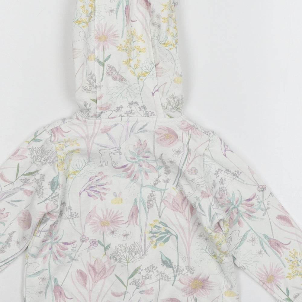 NEXT Girls White Floral Jersey Jacket  Size 12-18 Months