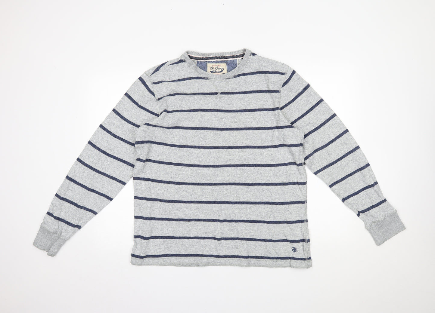 Debenhams Mens Grey Striped  Pullover Jumper Size L