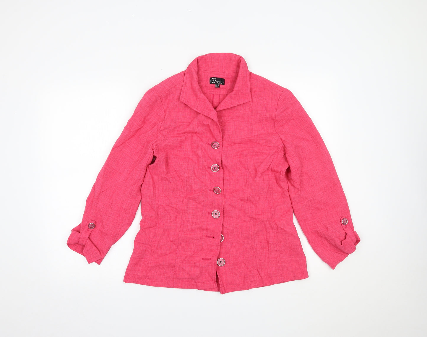 B by Oscar Womens Pink   Basic Button-Up Size 10