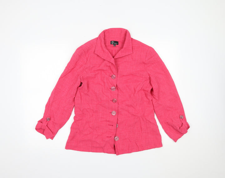 B by Oscar Womens Pink   Basic Button-Up Size 10