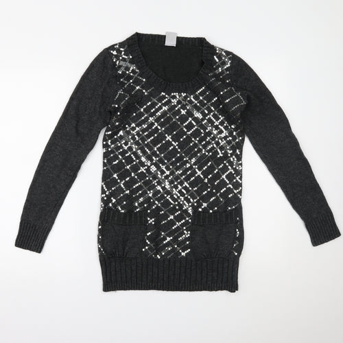 Oxxyzen Womens Grey   Pullover Jumper Size L