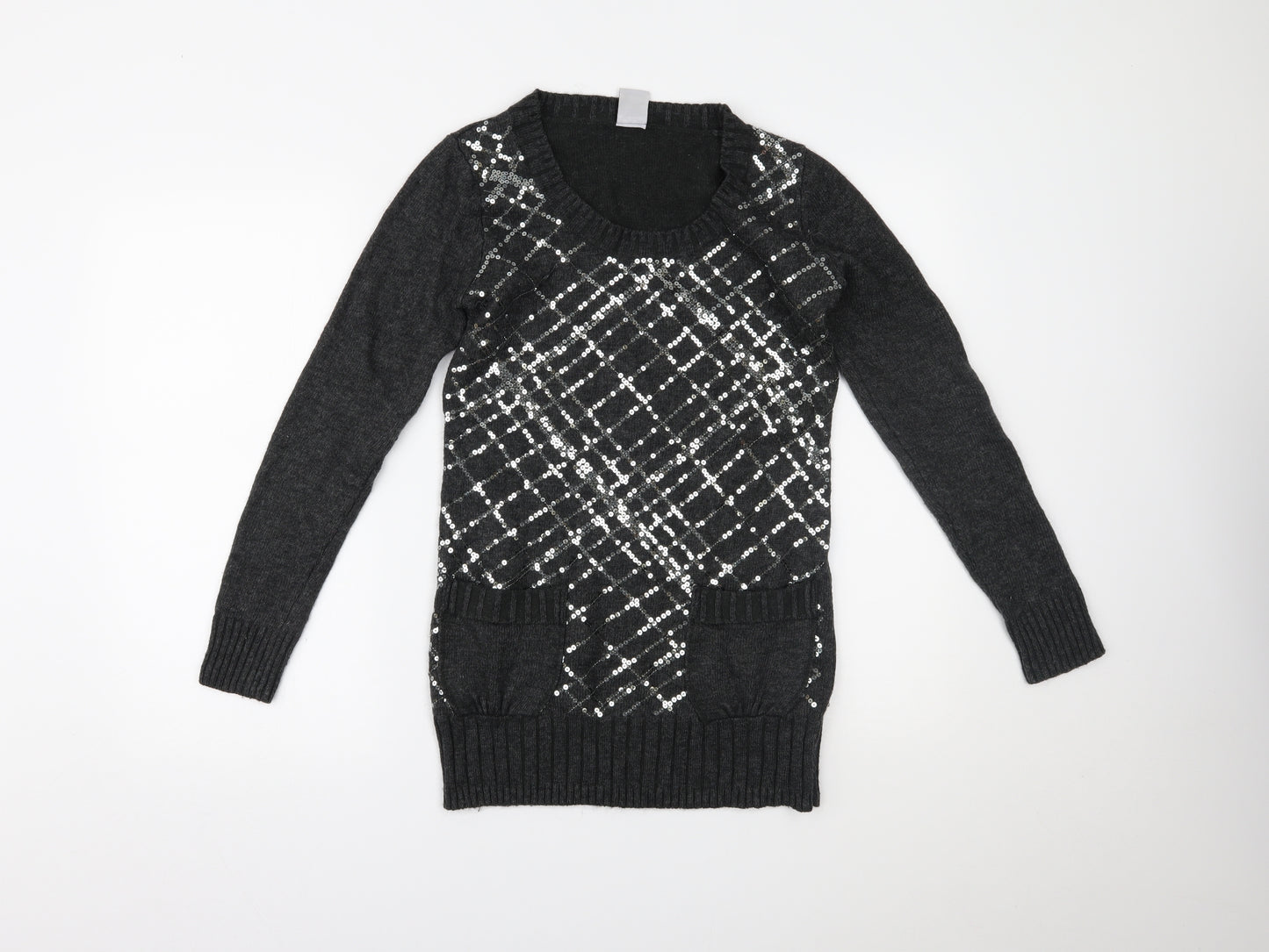 Oxxyzen Womens Grey   Pullover Jumper Size L