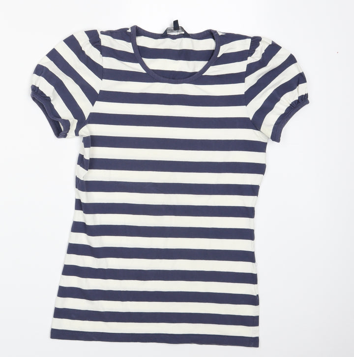Dorothy Perkins Womens Blue Striped Basic T-Shirt Size M