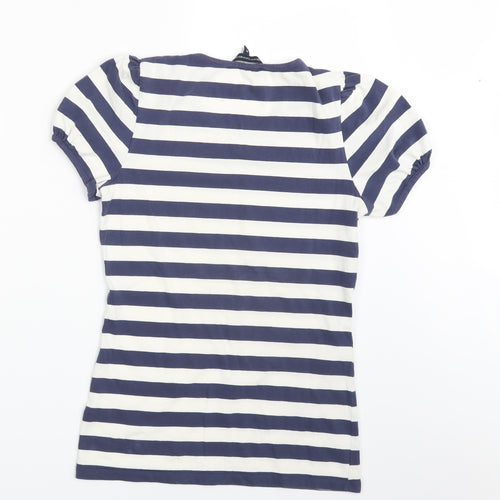 Dorothy Perkins Womens Blue Striped  Basic T-Shirt Size M
