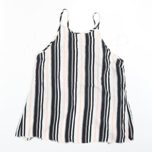 Miss Selfridge Womens Black Striped  Basic Tank Size 10