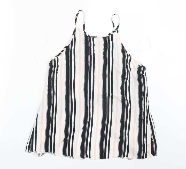 Miss Selfridge Womens Black Striped Basic Tank Size 10