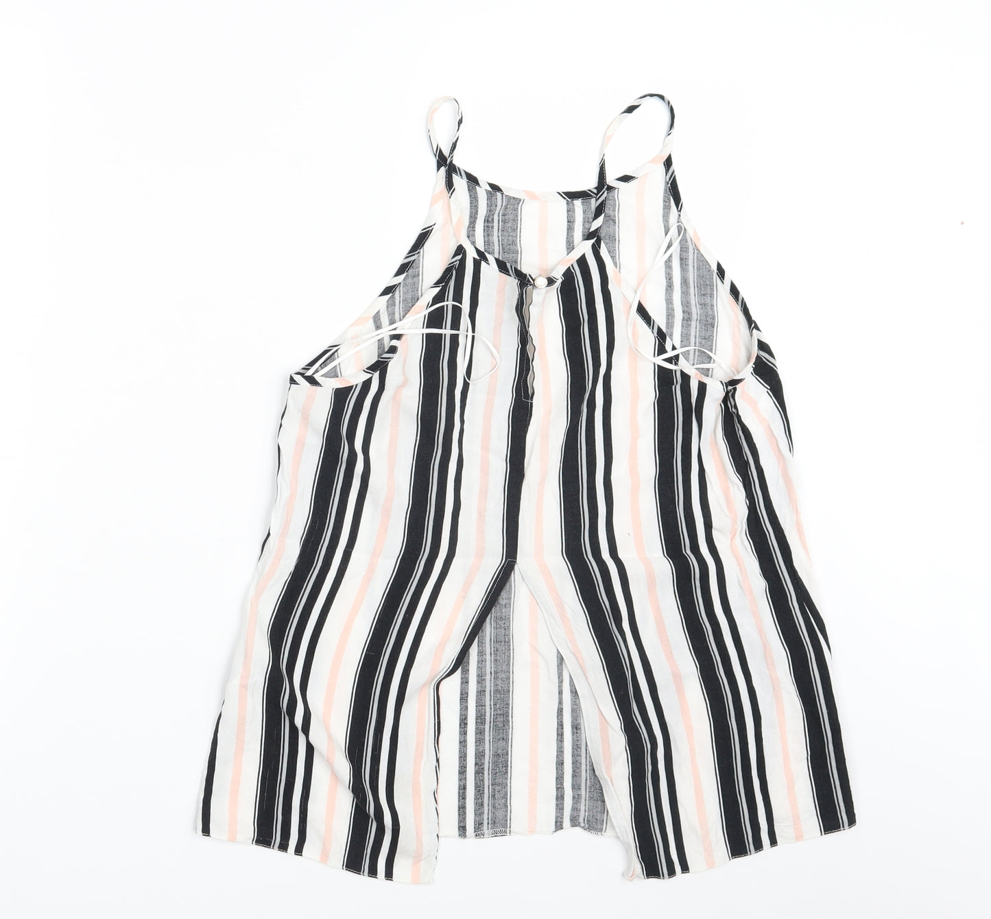 Miss Selfridge Womens Black Striped  Basic Tank Size 10