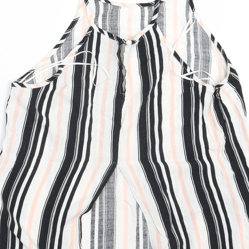 Miss Selfridge Womens Black Striped  Basic Tank Size 10