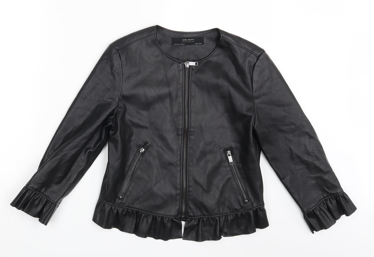 Zara Womens Black   Biker Jacket Size M