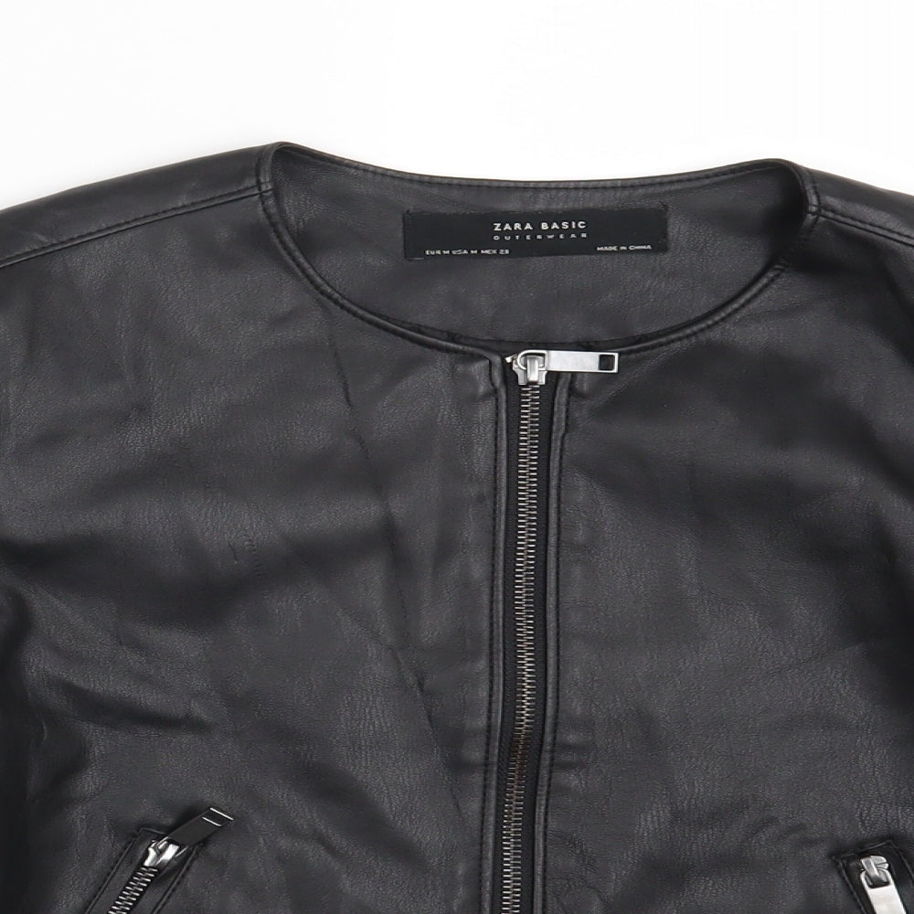 Zara Womens Black   Biker Jacket Size M