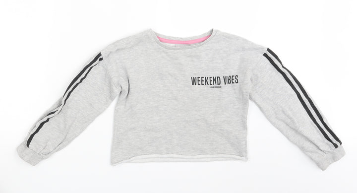 Matalan Girls Grey   Pullover Jumper Size 9 Years