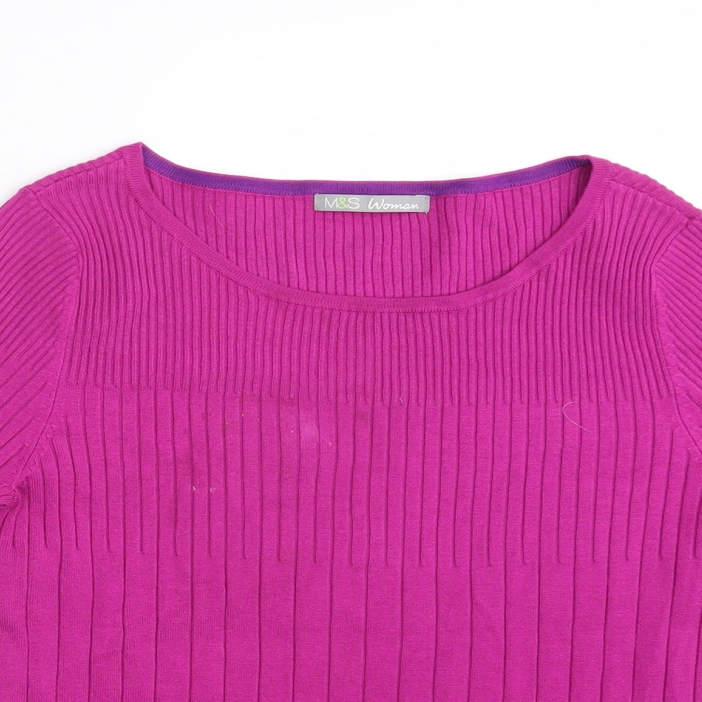 M&S Womens Purple   Pullover Jumper Size 16